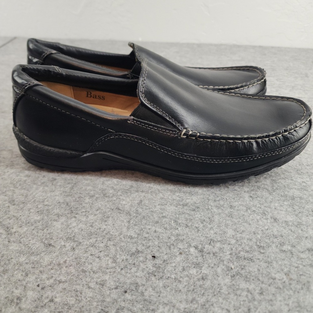 GH Bass Victory 9.5M | Black Leather Slip On Loafers Mens Business Casual